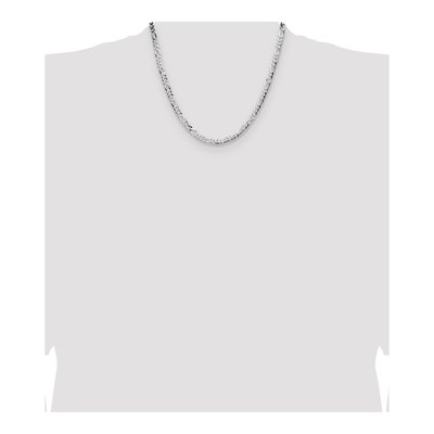 Sterling Silver 4mm Flat Figaro Chain – view 4