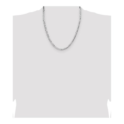 Sterling Silver 4mm Flat Figaro Chain – view 4