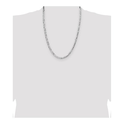 Sterling Silver 4mm Flat Figaro Chain – view 4