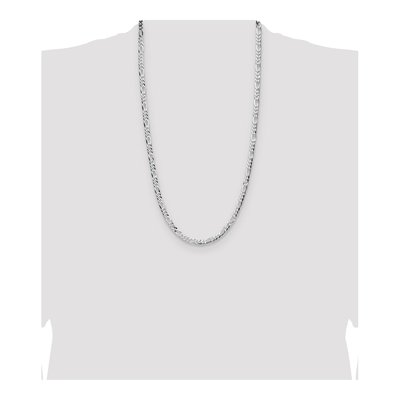 Sterling Silver 4mm Flat Figaro Chain – view 4
