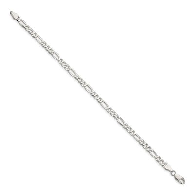 Sterling Silver 4.5mm Flat Figaro Chain Anklet – view 2