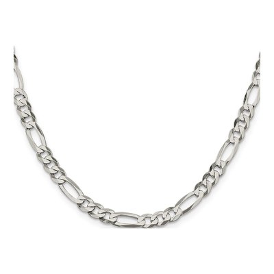 Sterling Silver 5.5mm Flat Figaro Chain – view 2