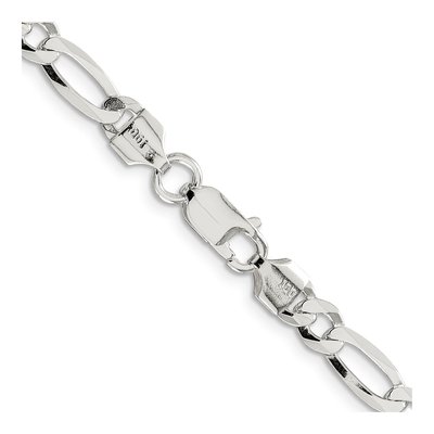 Sterling Silver 5.5mm Flat Figaro Chain – view 3