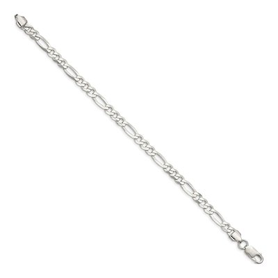 Sterling Silver 5.5mm Flat Figaro Chain Bracelet – view 2