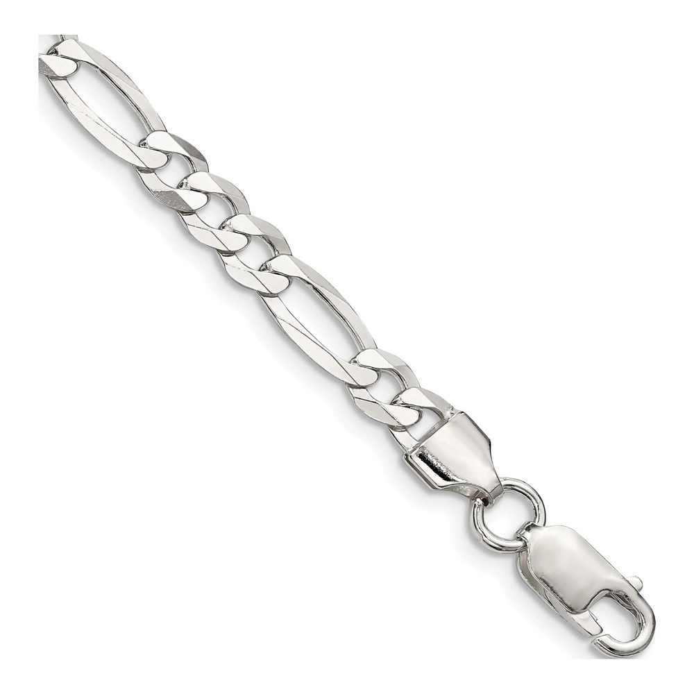 Sterling Silver 5.5mm Flat Figaro Chain Bracelet