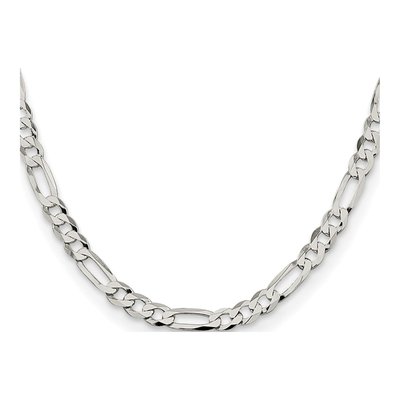 Sterling Silver 7.5mm Flat Figaro Chain – view 2