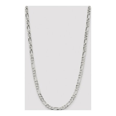 Sterling Silver 7.5mm Flat Figaro Chain – view 4