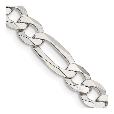 Sterling Silver 7.5mm Flat Figaro Chain