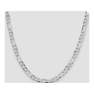 Sterling Silver 7.5mm Flat Figaro Chain – view 4