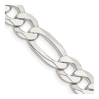 Sterling Silver 8.5mm Flat Figaro Chain