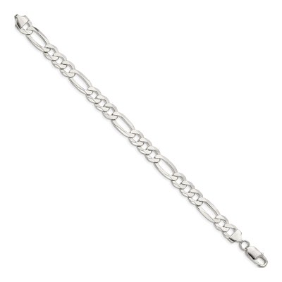 Sterling Silver 8.5mm Flat Figaro Chain Bracelet – view 2