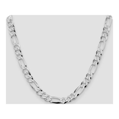 Sterling Silver 8.5mm Flat Figaro Chain – view 4