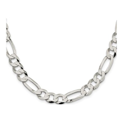 Sterling Silver 9.5mm Flat Figaro Chain – view 2