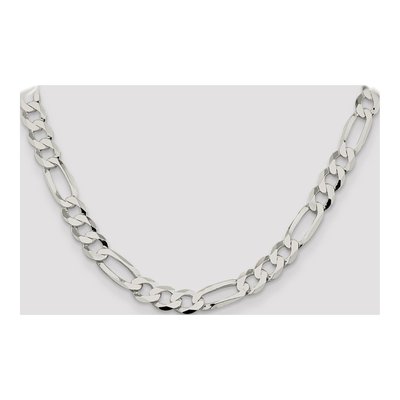 Sterling Silver 9.5mm Flat Figaro Chain – view 4