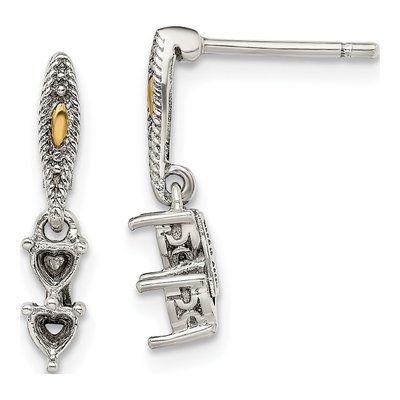 Sterling Silver & 14K Gold Earring Mounting – view 6