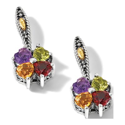 Sterling Silver & 14K Gold 4-Stone Earring Mounting – view 8