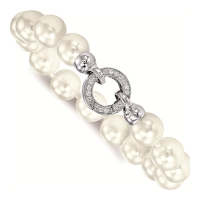 Sterling Silver Shell Pearl Bracelet – view 3