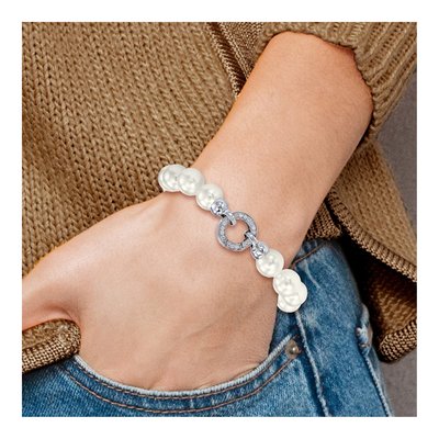 Sterling Silver Shell Pearl Bracelet – view 6