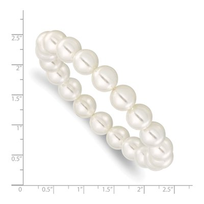 White Shell Pearl Stretch Bracelet – view 3
