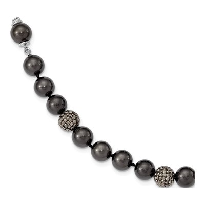 Sterling Silver Crystal Shell Bracelet