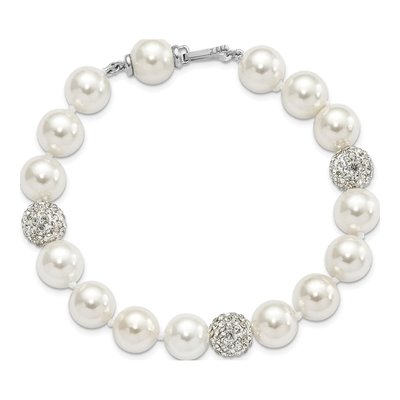 Sterling Silver Crystal Shell Bracelet – view 2