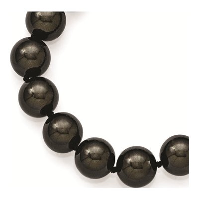 Sterling Silver CZ Rh-Pl Blk Imitat Shell Bracele Bracelet – view 2