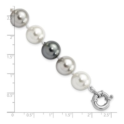 Sterling Silver Multi-Color Shell Pearl Bracelet – view 3