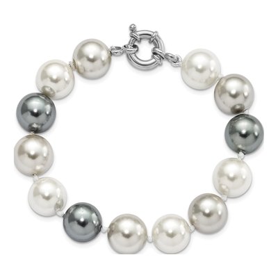 Sterling Silver Multi-Color Shell Pearl Bracelet – view 4