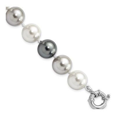 Sterling Silver Multi-Color Shell Pearl Bracelet