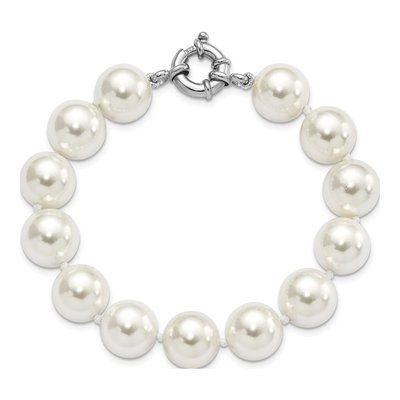 Sterling Silver Shell Pearl Knotted Bracelet – view 3