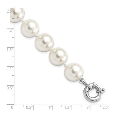 Sterling Silver Shell Pearl Knotted Bracelet – view 4