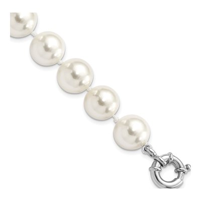 Sterling Silver Shell Pearl Knotted Bracelet