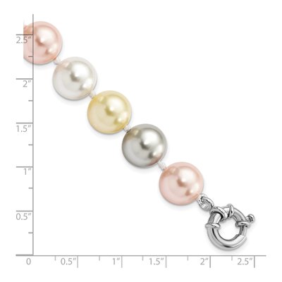 Sterling Silver Multi-Color Shell Pearl Bracelet – view 3