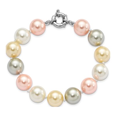 Sterling Silver Multi-Color Shell Pearl Bracelet – view 4