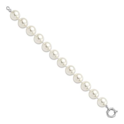 Sterling Silver Shell Pearl Hand-Knotted Bracelet – view 2