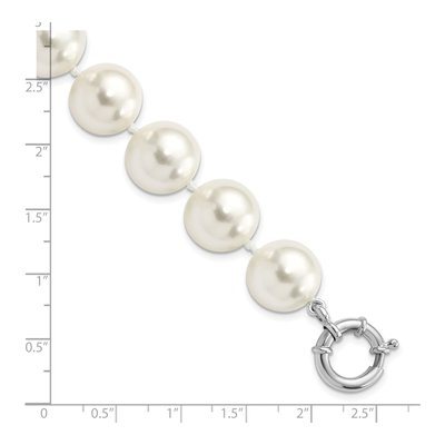 Sterling Silver Shell Pearl Hand-Knotted Bracelet – view 3