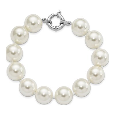 Sterling Silver Shell Pearl Hand-Knotted Bracelet – view 4