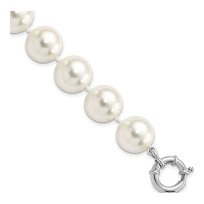 Sterling Silver Shell Pearl Hand-Knotted Bracelet