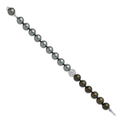 Sterling Silver Grey Black Shell Pearl Bracelet – view 2