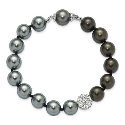 Sterling Silver Grey Black Shell Pearl Bracelet – view 4