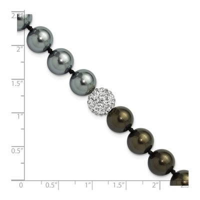 Sterling Silver Grey Black Shell Pearl Bracelet – view 5
