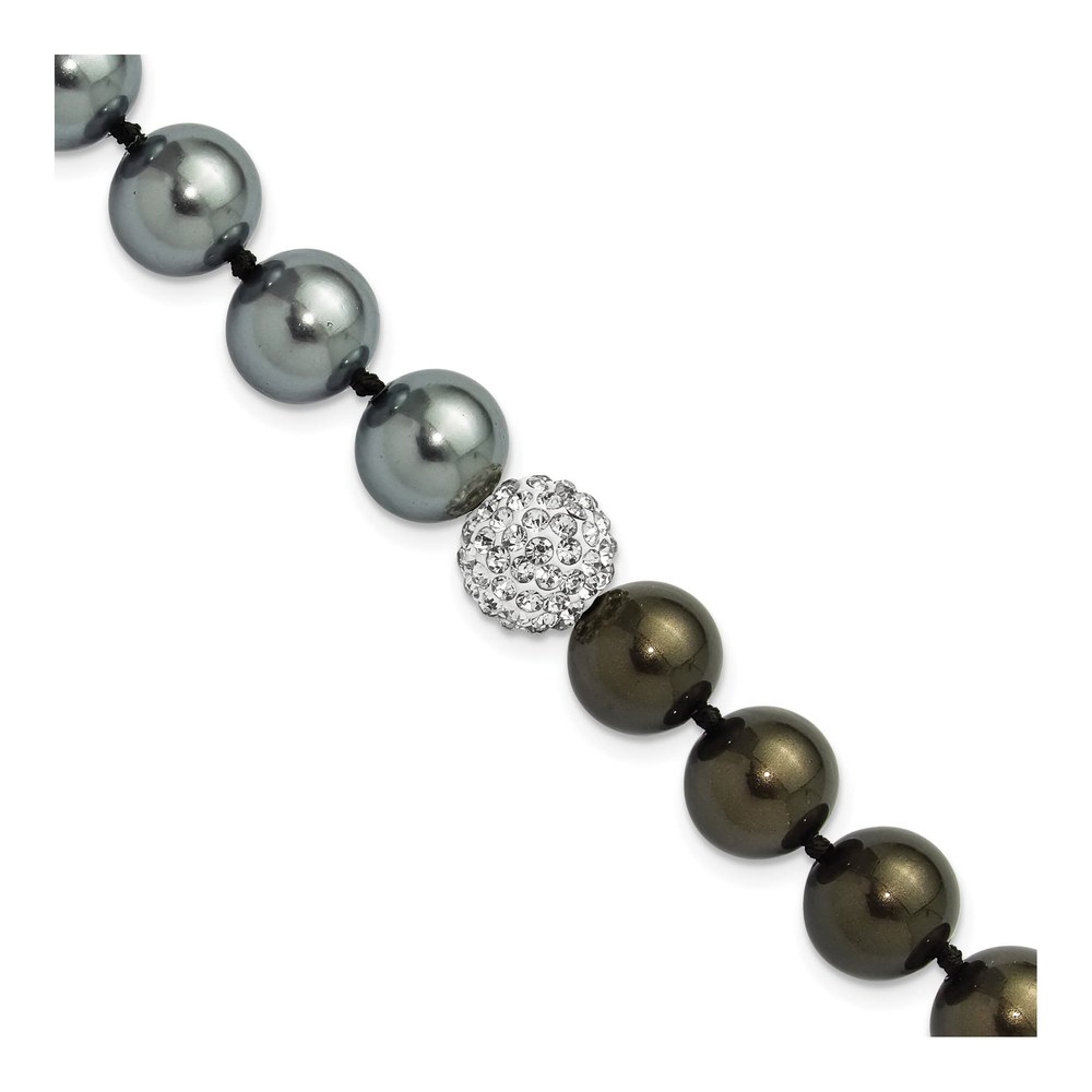 Sterling Silver Grey Black Shell Pearl Bracelet