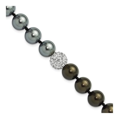 Sterling Silver Grey Black Shell Pearl Bracelet