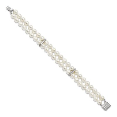 Sterling Silver CZ Shell Bracelet – view 2