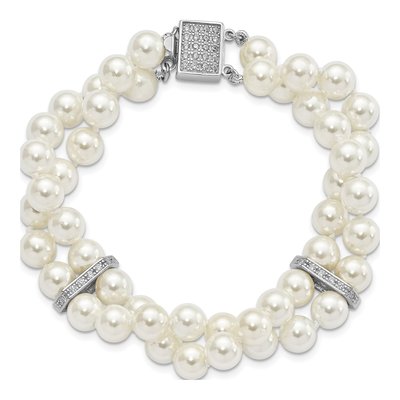 Sterling Silver CZ Shell Bracelet – view 3