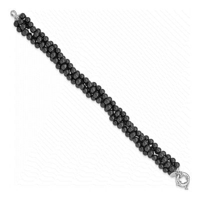 Sterling Silver 4-Row Black Shell Pearl Bracelet – view 2