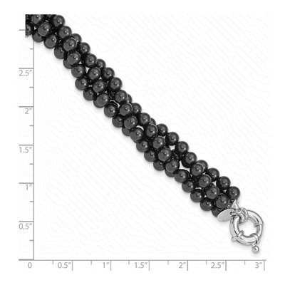 Sterling Silver 4-Row Black Shell Pearl Bracelet – view 4