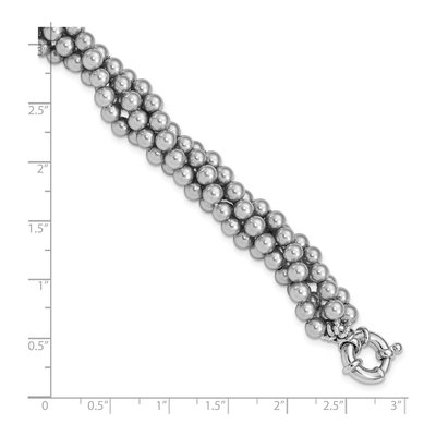 Sterling Silver Grey Shell Pearl 4-Row Bracelet – view 4