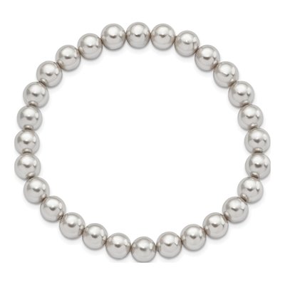 Grey Shell Pearl Stretch Bracelet – view 2