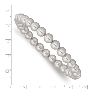 Grey Shell Pearl Stretch Bracelet – view 3
